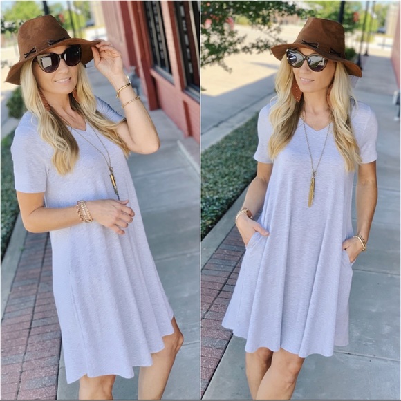 Infinity Raine Dresses & Skirts - MY EVERYDAY T-SHIRT DRESS-HEATHER GRAY